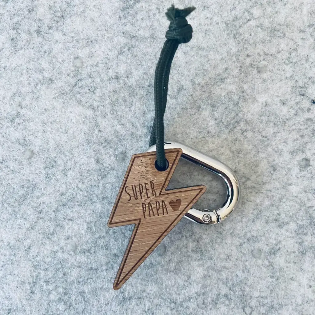 Les petites hirondelles - Porte-clés - Coeur Super papa - Vert Foncé