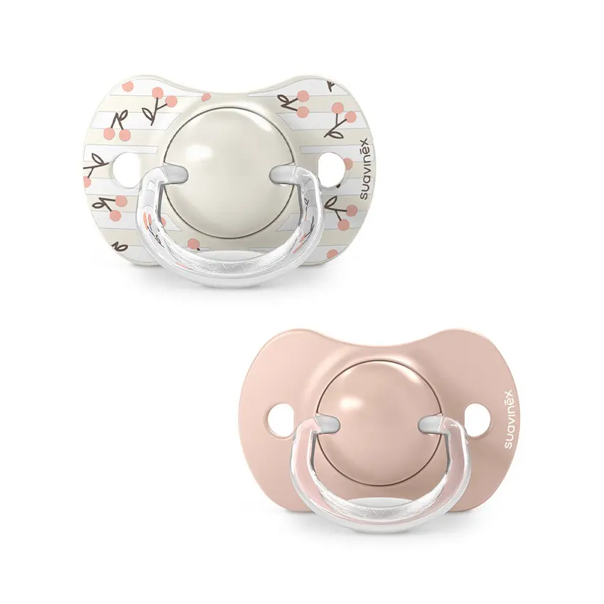 Suavinex - Lot de 2 tututes physiologiques tétine SX Pro 0-6 mois - Birdies - Rose