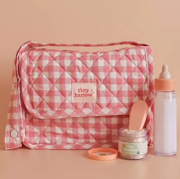 Tiny Harlow - Coffret Sac à langer - Vichy Rose