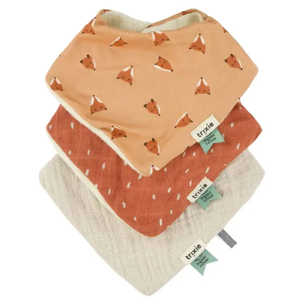 Trixie - Lot de 3 Bavoirs bandana - Fierce Fox
