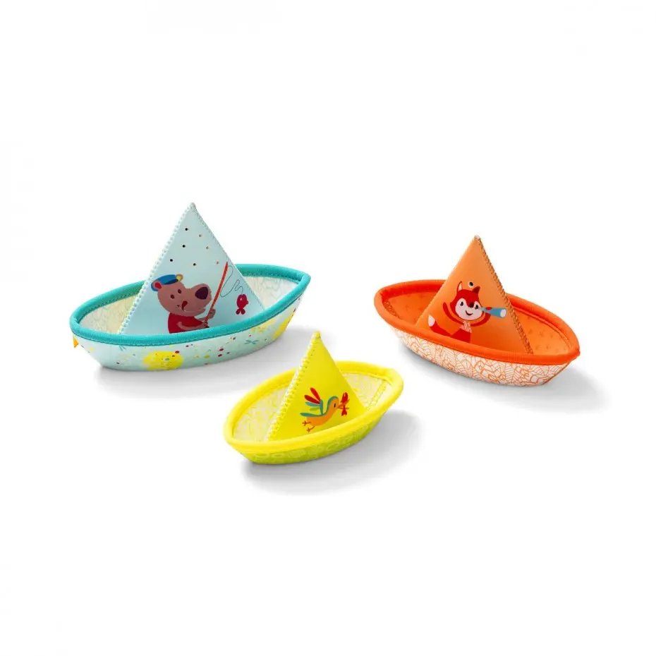 Lilliputiens - 3 Bateaux flottants pour le bain - 6 mois +