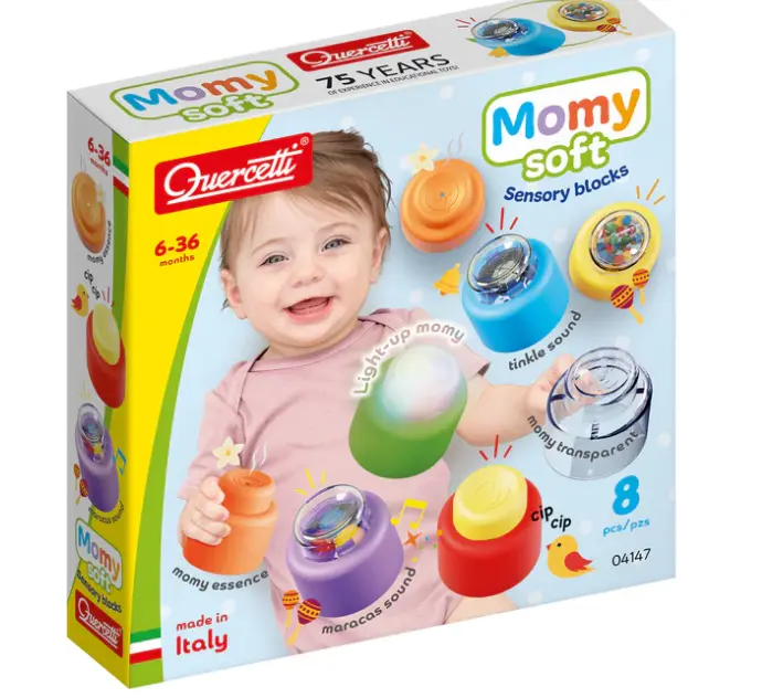 Quercetti - Momy Soft Happy Sound - 8 blocs souples sonores 