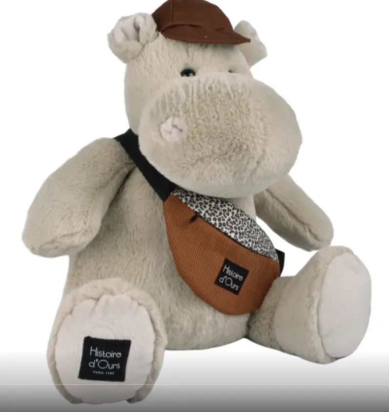 Histoire d'ours - Peluche Hippopotame Hello Brook 38 cm