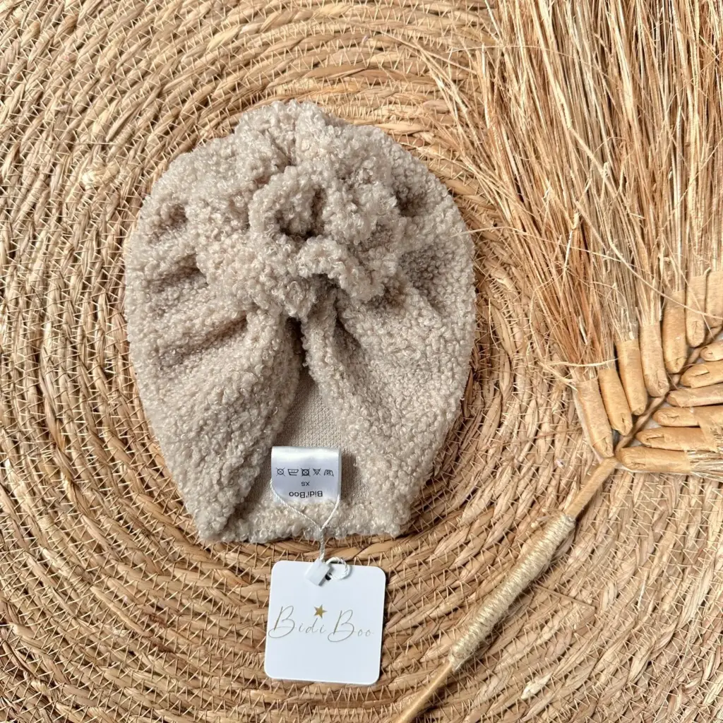 BidiBoo - Turban Fleur - Bouclette beige
