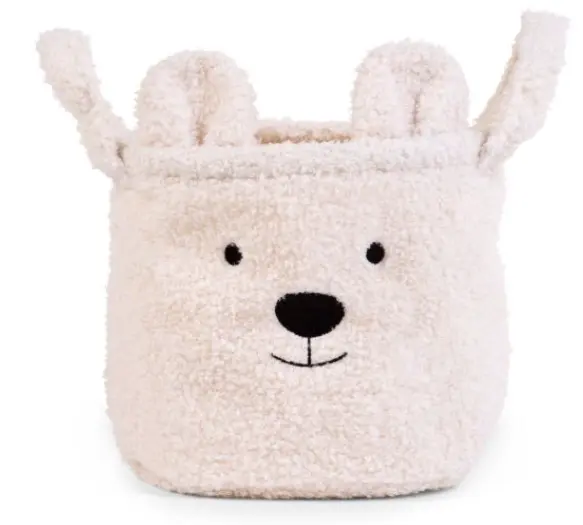 Childhome - Panier de Rangement 25x20x20 - Teddy - Ecru 