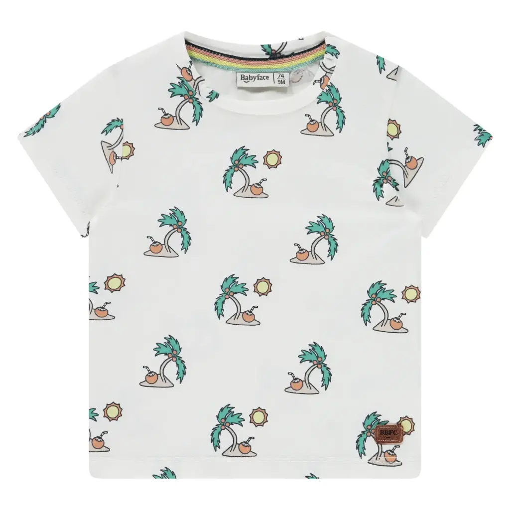 Babyface - T-Shirt Manches Courtes Garçon - Bone Palmiers