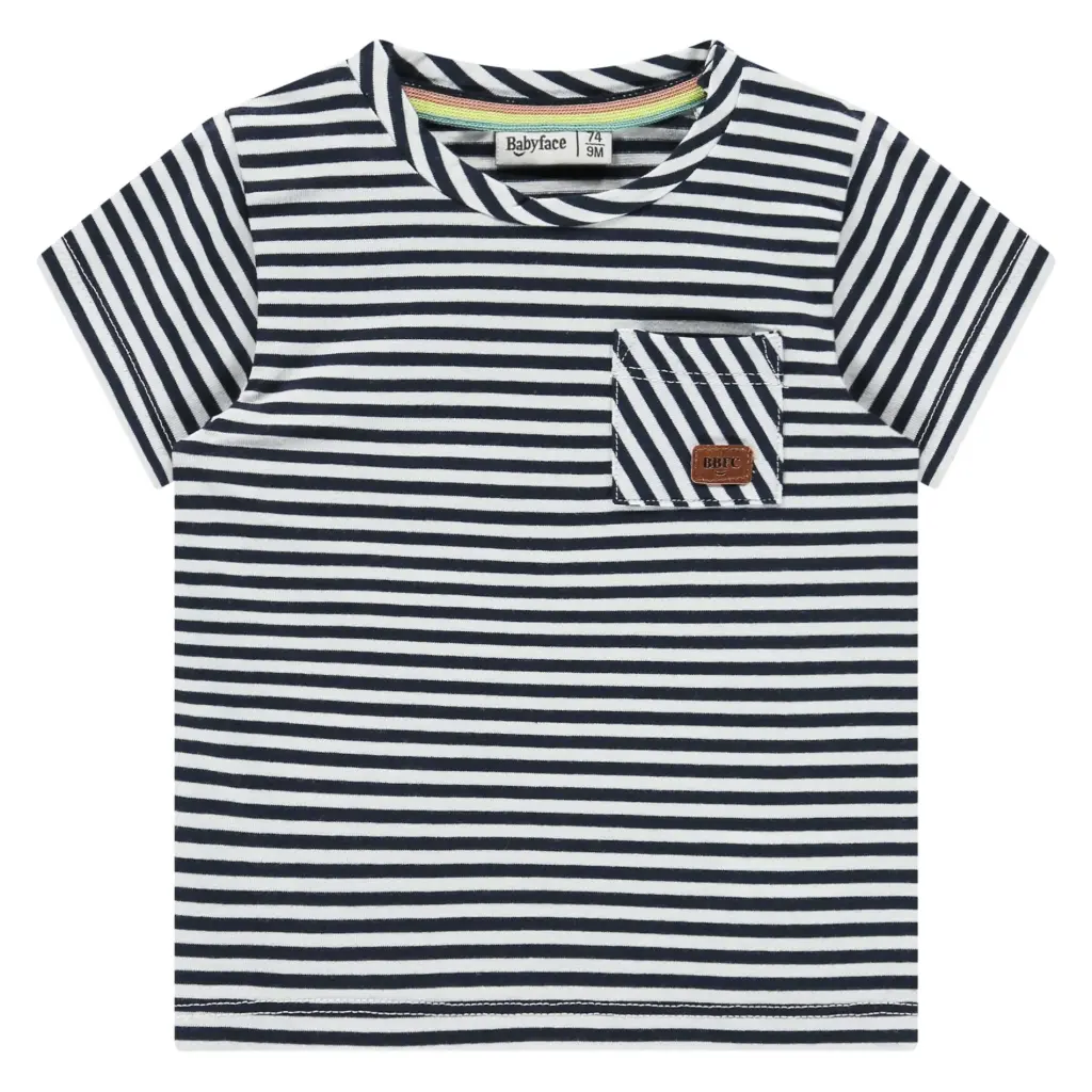 Babyface - T-Shirt Manches Courtes Garçon Ligné- Heavy Blue