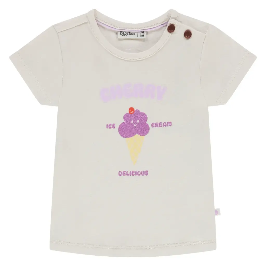 A Tiny Story - T-Shirt Courtes Manches Fille - Glace Ivory 