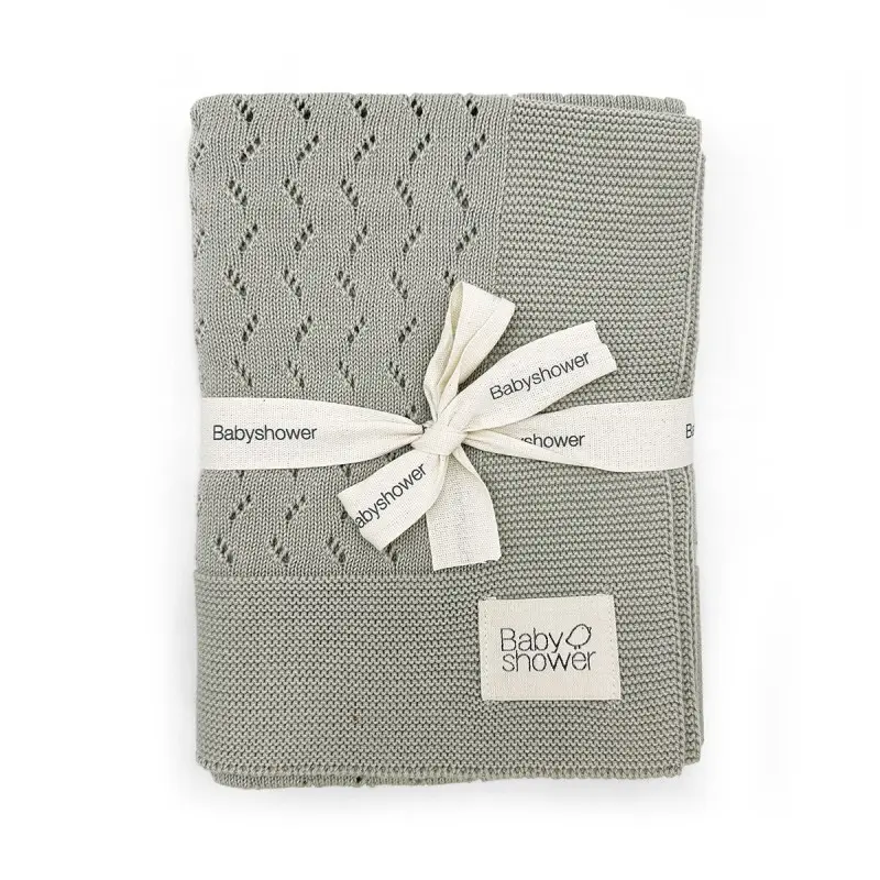 Babyshower - Couverture tricot classic - Dune