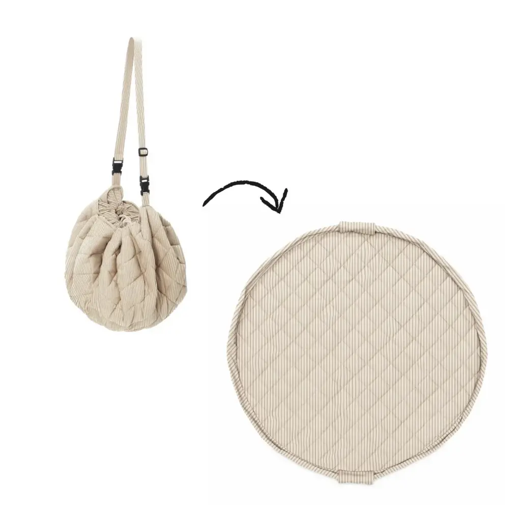 Play&Go - Noomad soft - Tapis d'éveil Coton Bio - Stripes Blue