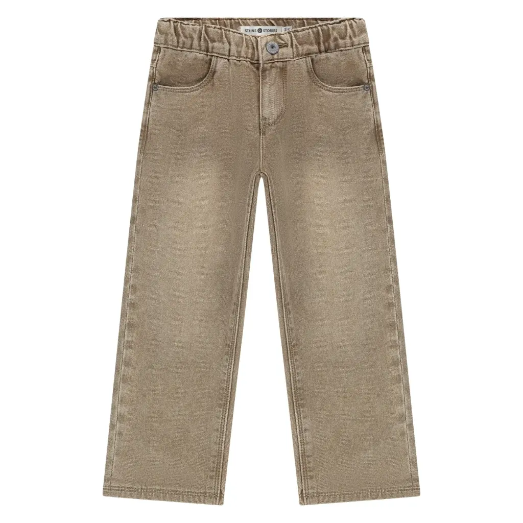 Stains & Stories - Pantalon garçon wide fit - Sand