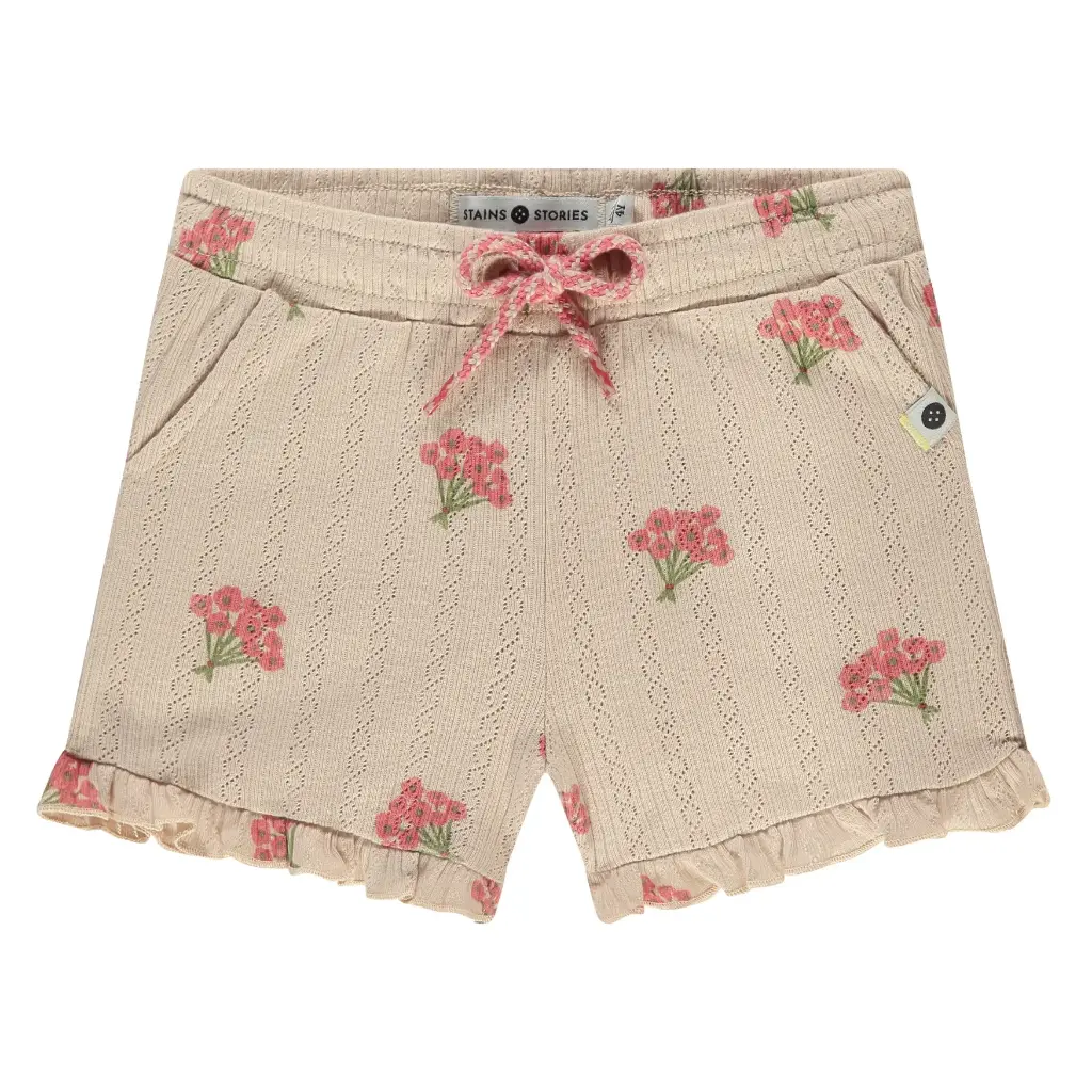 Stains & Stories - Short fille à fleurs - Beige