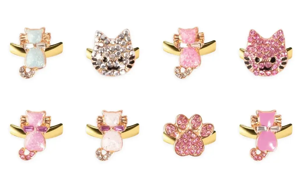 Great Pretenders - Bagues tournantes fantaisie - chats - 8 modèles assortis