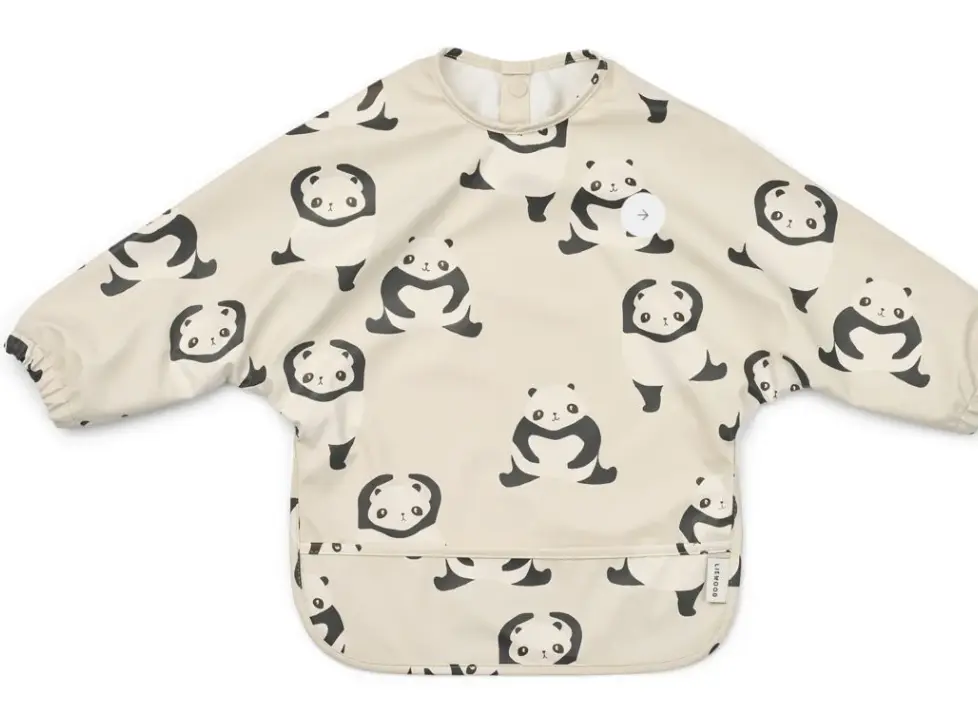 LIEWOOD - Bavoir avec Manches à Imprimé MERLE Panda / Sandy