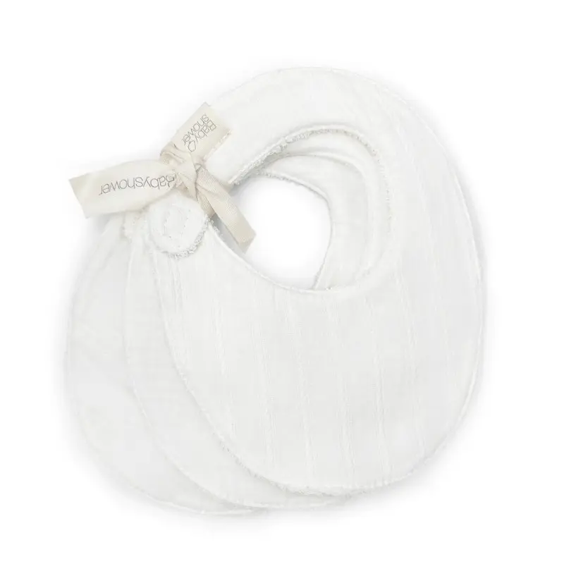 Babyshower - Lot de 3 bavoirs - Lullaby White