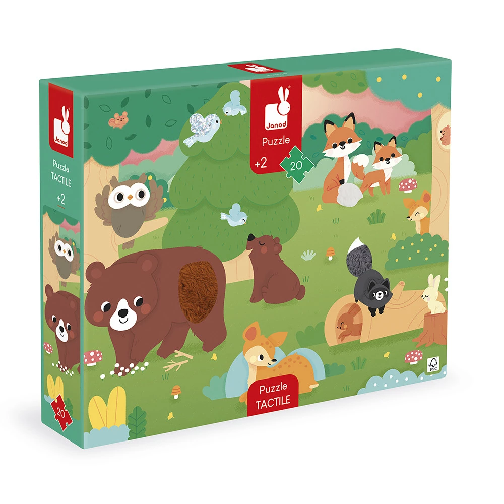 Janod - Puzzle Tactile "La Forêt" - 20 pièces