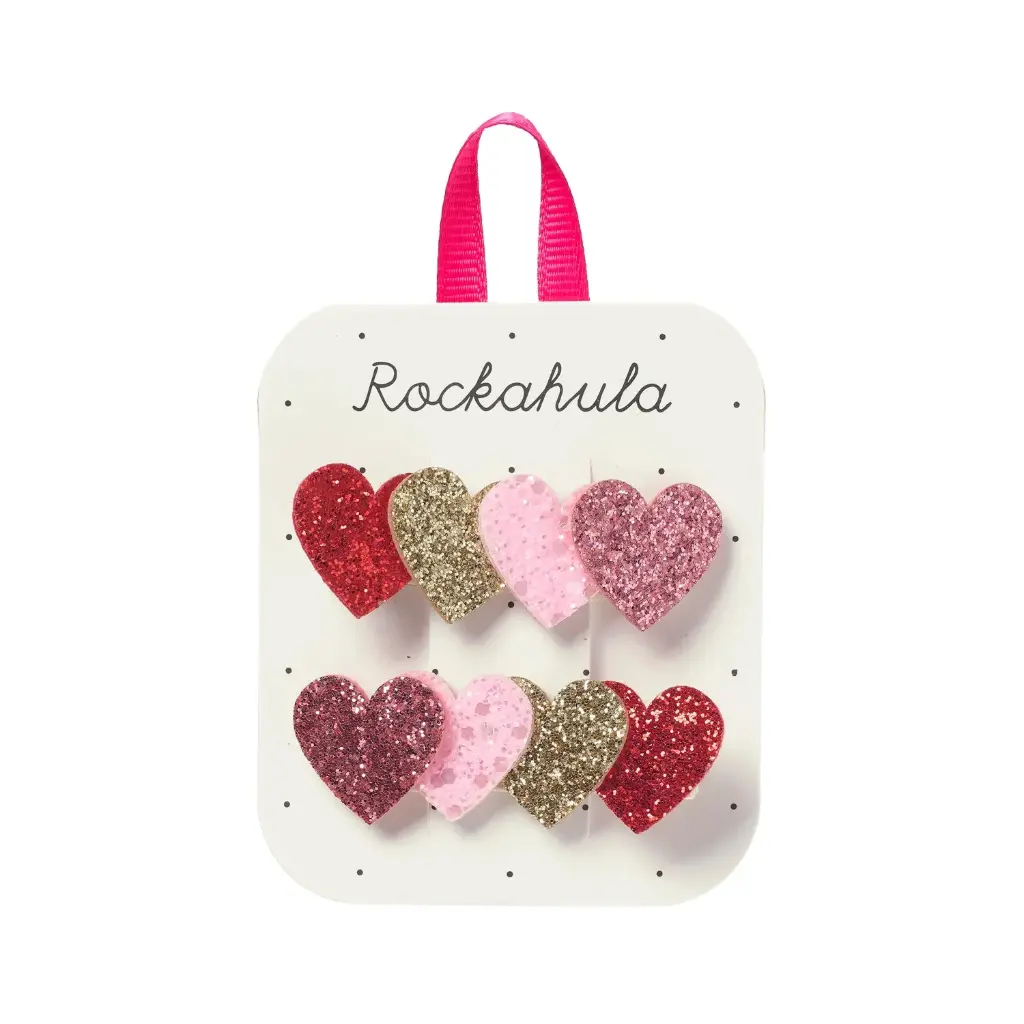 Rockahula - Lot de 2 pinces à cheveux - Cœurs pailletés  