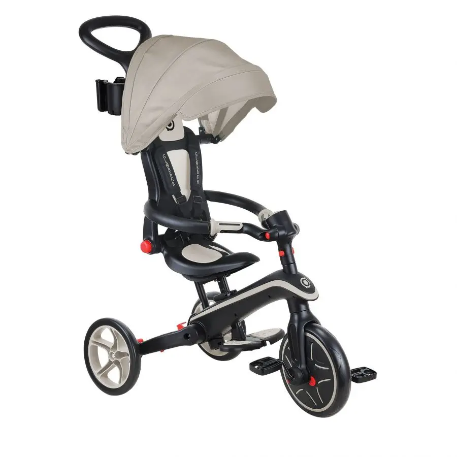 GLOBBER - Tricycle EXPLORER 4EN1 Évolutif & Pliable - Taupe