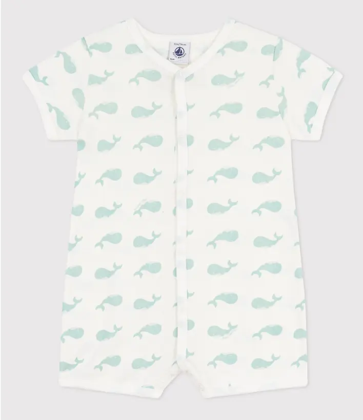 Petit bateau - Combinaison courte en coton - Baleines