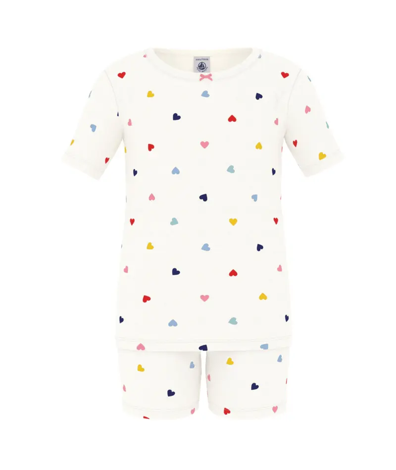 Petit Bateau - Pyjama short - Petits coeurs 