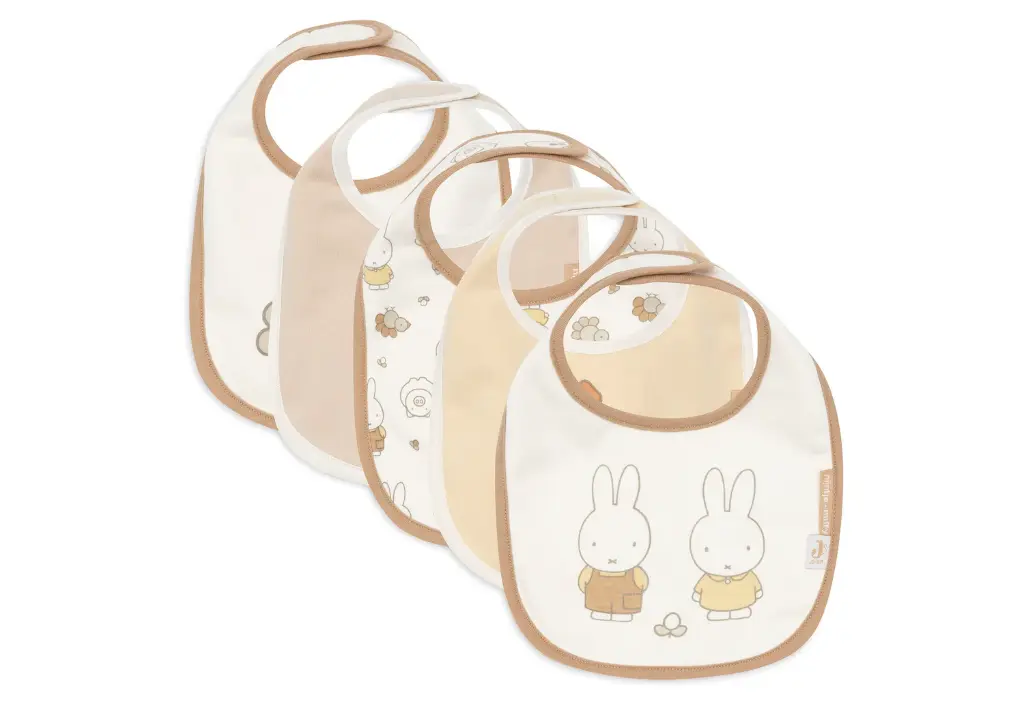 Jollein - Lot de 5 bavoirs Jersey Imperméable - Miffy Family Farm