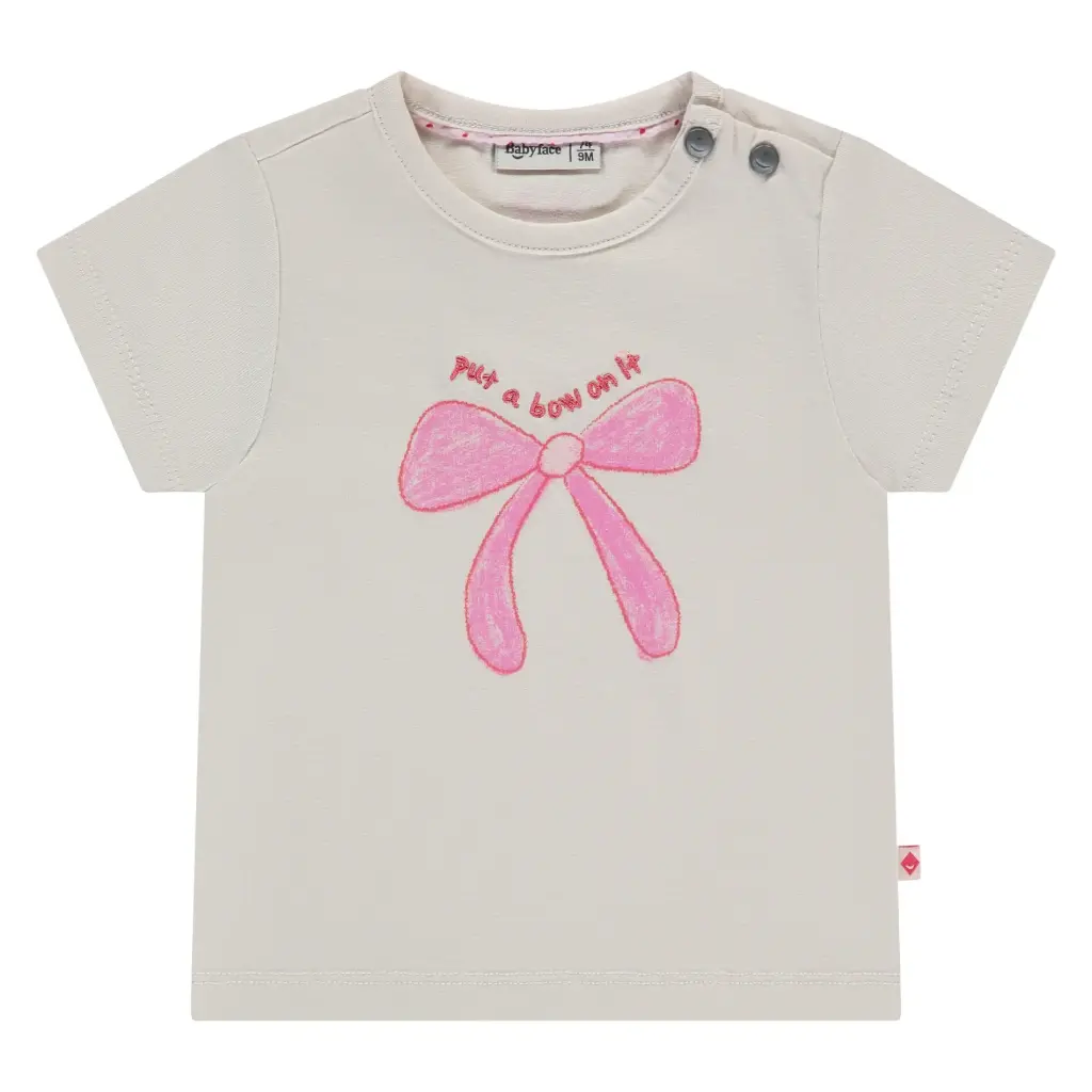 Babyface - T-shirt fille manches courtes - Noeud rose