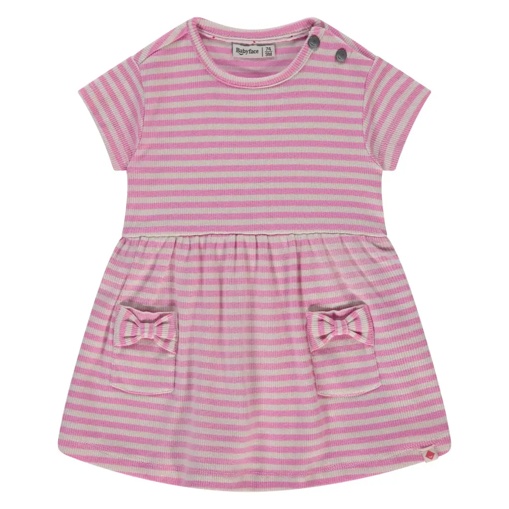 Babyface - Fille - Robe à courtes manches - Ligné rose