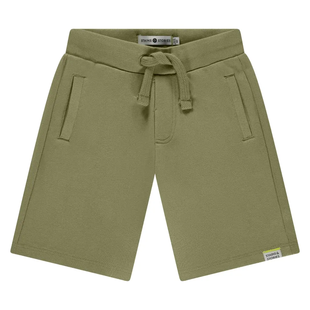 Stains & Stories - Short garçon coupe large - Grass