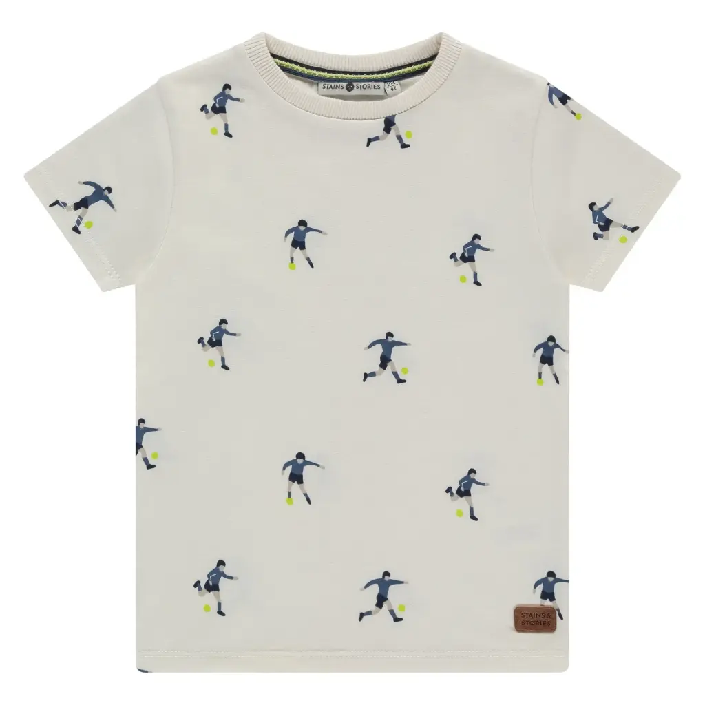 Stains & Stories - T-shirt garçon - Soccer - Off-White