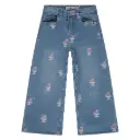 Stains & Stories - Pantalon jeans fille large - Imprimé Medium Blue 