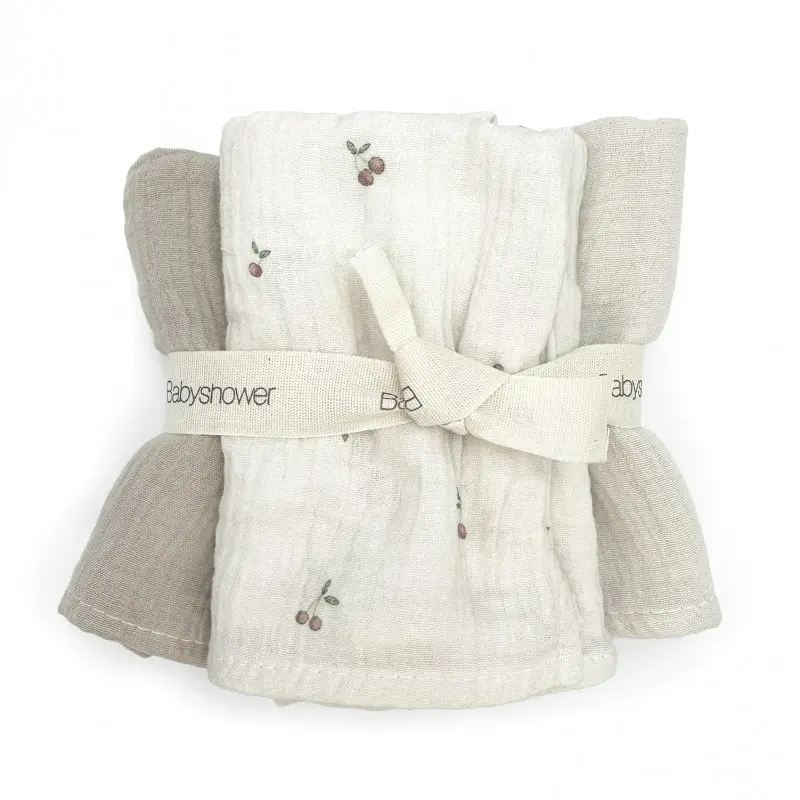 Babyshower - Lot de 3 mini-langes - Cherries