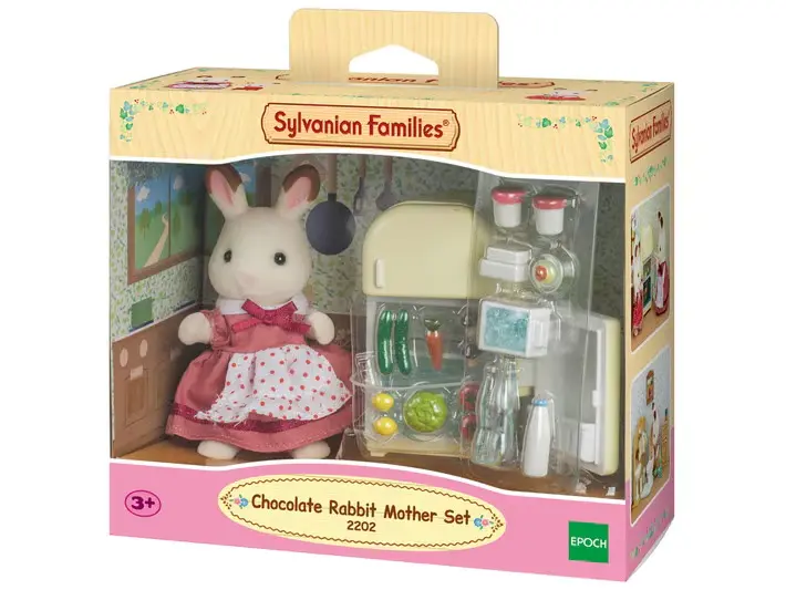 Sylvanian Families - La maman lapin chocolat et réfrigérateur