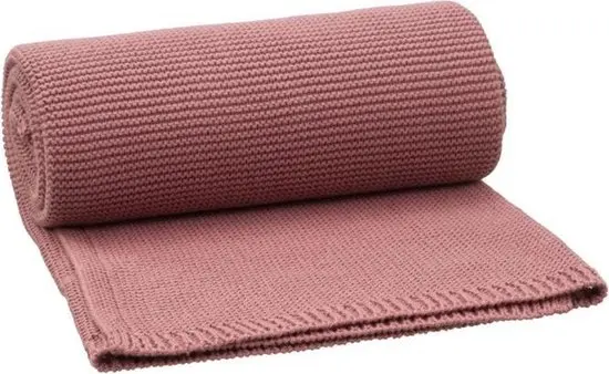 Fresk - Couverture tricotée 80 x 100 cm uni - Rose Dawn