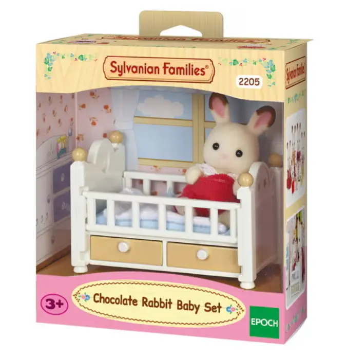 Sylvanian Families - Le bébé lapin chocolat / Le lit