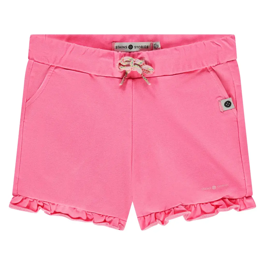 Stains & Stories - Short sweat fille - Neon Pink