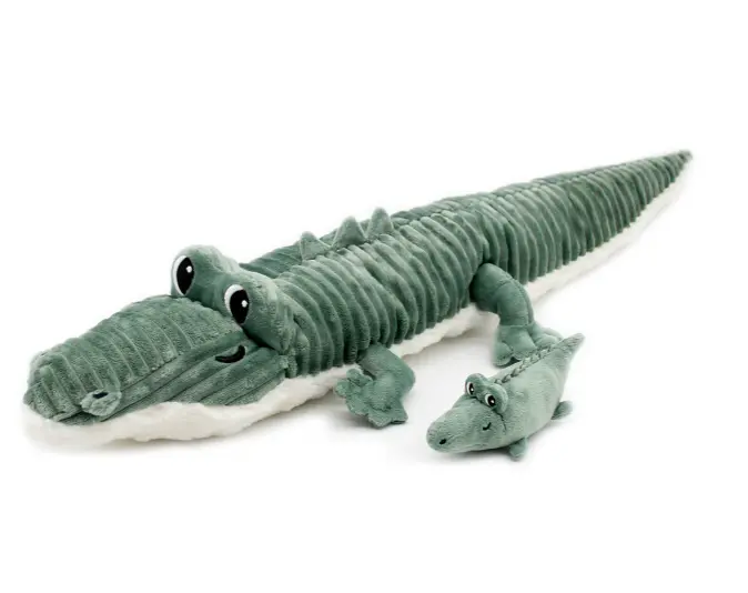 Les Déglingos - Peluche crocodile Croketou maman et son bébé vert - Les Ptipotos