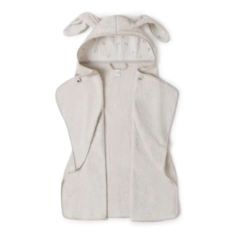 Babyshower - Cape de bain lapin large - Cherry