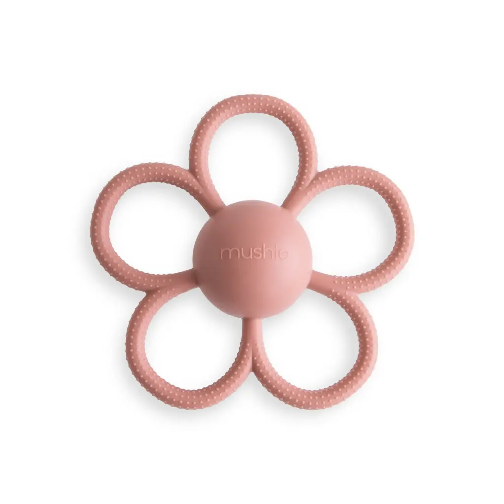 Mushie - Hochet de dentition Fleur Daisy - Dusty Rose