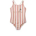 Liewood - Maillot de Bain à Rayures Suna - Coral blush / creme de la creme stripe