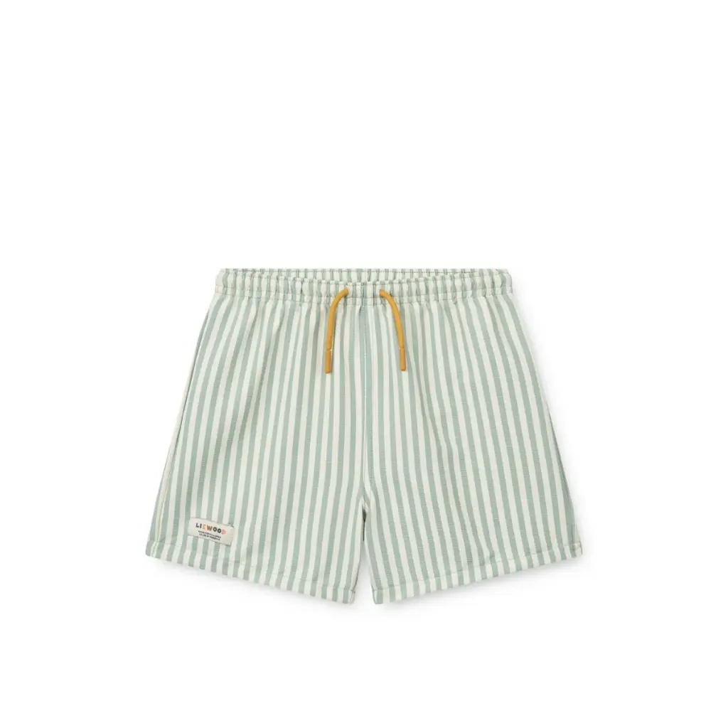 Liewood - Short de bain Duke à rayures - Stripe Peppermint / Crisp white