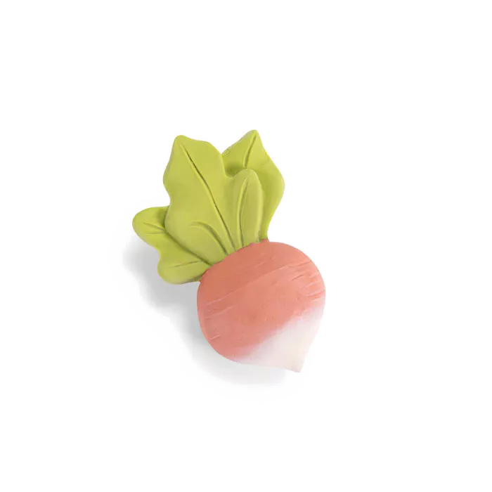 Moulin Roty - Hochet de dentition en caoutchouc naturel Radis - Trois Petits Lapins 