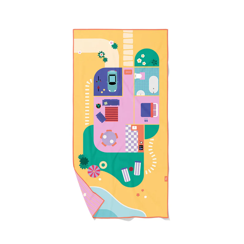Quut - Serviette de plage PlayTowel - 70x140cm - Maison de poupée