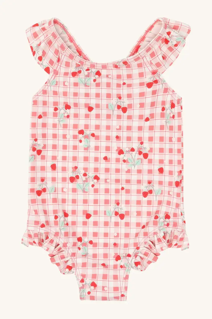 Hust & Claire - Maillot anti-UV Madiken - Vichy Fraise