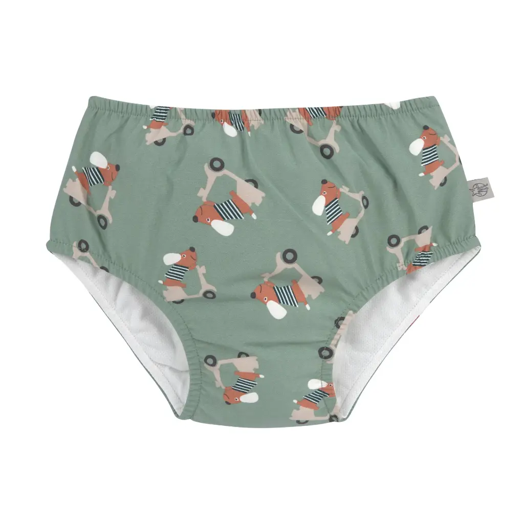 Lassig - Maillot de bain couche bébé - Chien vert
