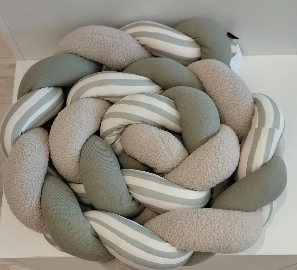 BidiBoo - Tresse de lit - Trois couleurs sauge