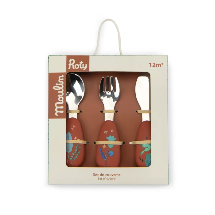 Moulin Roty - Set de couverts silicone - La forêt Mawa