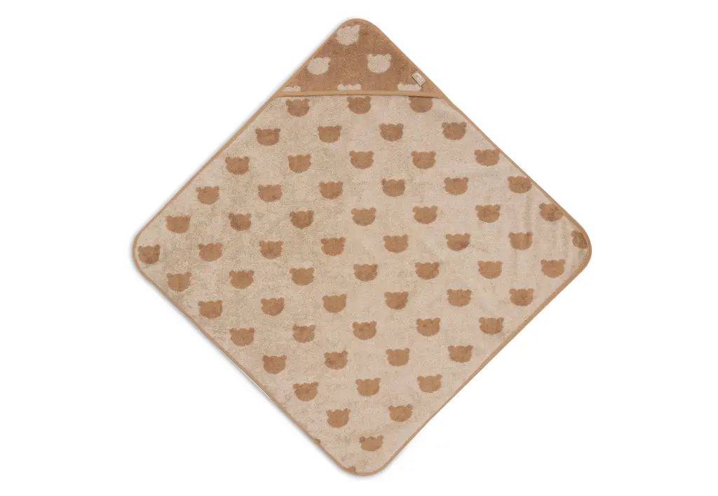 Jollein - Cape de bain éponge 75x75cm - Teddy Bear 