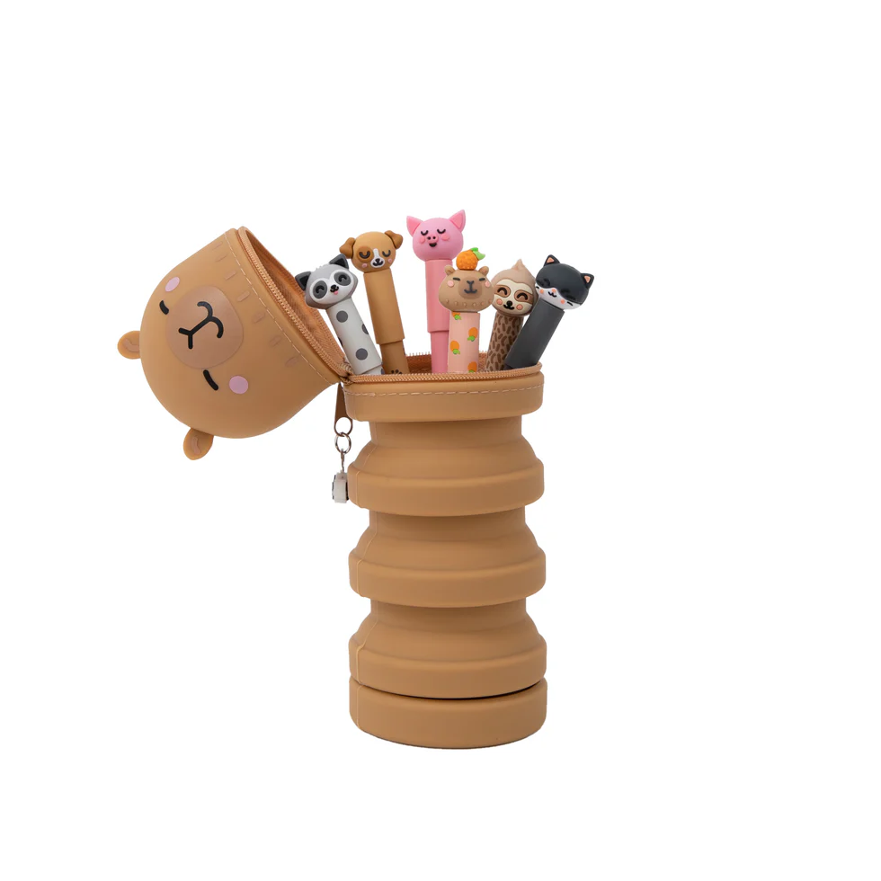 Mr. Wonderful - Trousse silicone Capybara + 6 Stylos effaçable 