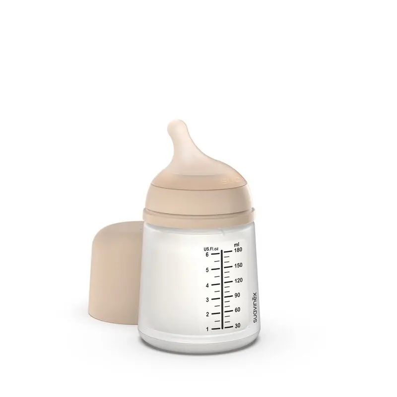 Suavinex - Biberon anti-colique ZERO.ZERO 180 ml - Débit Adaptable