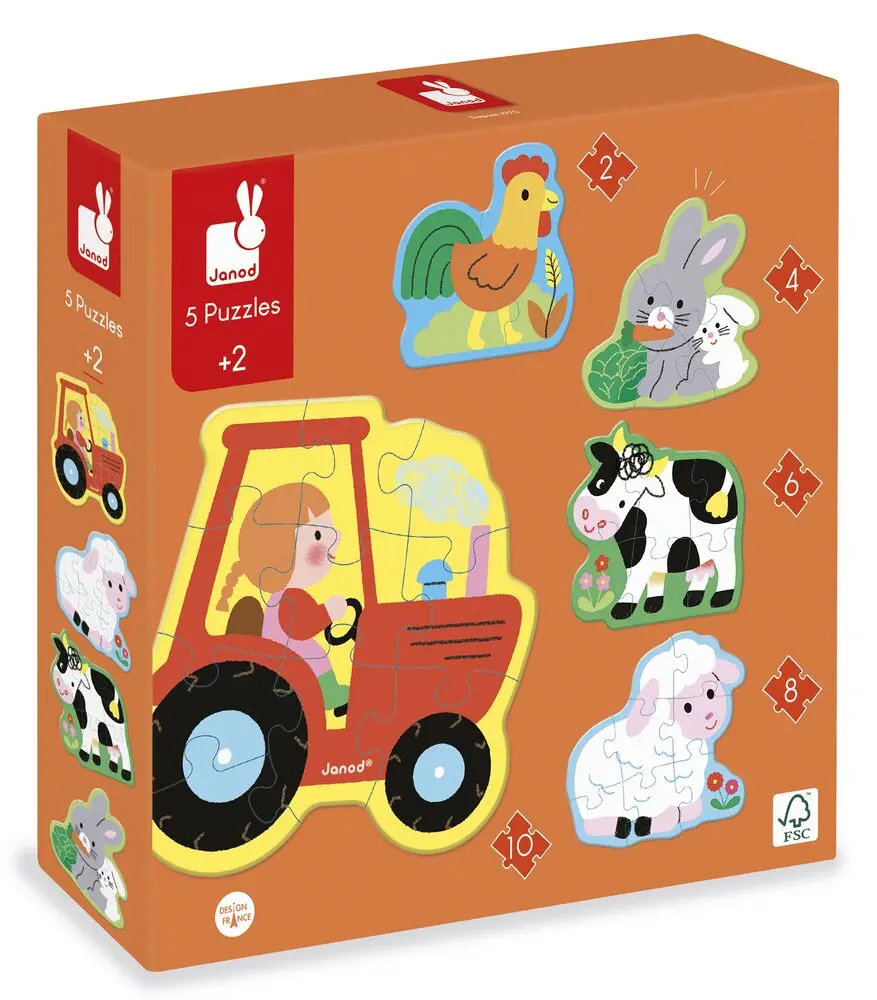 Janod - 5 Puzzles évolutifs ferme